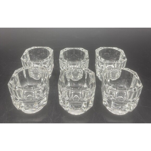 VTG Covetro Luxor CLEAR Glass Egg Cups Made In Italy 2” Set Of 6 - Picture 2 of 8